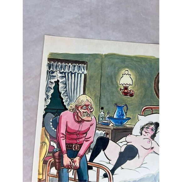 1980s Sexy Adult Cartoon Dinner Vintage Print Ad Poster Pinup Art Magazine Page - Picture 5 of 6